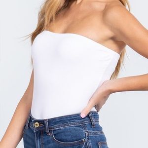 VERONICA WHITE STRAPLESS BODYSUIT